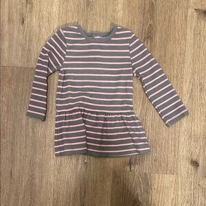 Hanes Pink and Gray Striped Dress